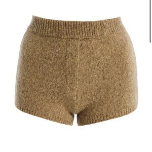 Aya Muse Vita High Waist Tan Knit Shorts